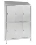 Sixfold changing room lockers whit 6 overlapped doors