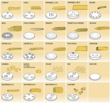 Accessories for fresh pasta machines