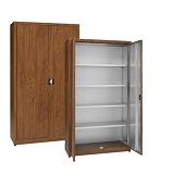 Cabinets for objects with hinged doors