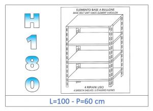 IN-1846910060B Shelf with 4 smooth shelves bolt fixing dim cm 100x60x180h 