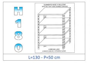 IN-1846913050B Shelf with 4 smooth shelves bolt fixing dim cm 130x50x180h 