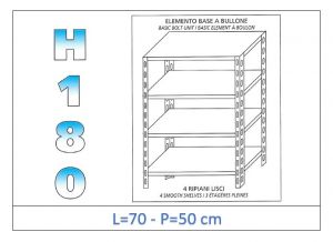 IN-184697050B Shelf with 4 smooth shelves bolt fixing dim cm 70x50x180h 