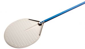 A-45F Round perforated anodized aluminum pizza peel ø 45 cm handle 150 cm