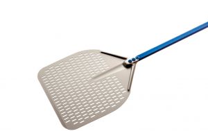 A-50RF-180 Pizza peel in anodized aluminum perforated rectangular 50x50 cm with handle 180 cm