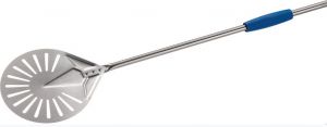 I-23F-120 Stainless steel pizza peel ø 23 cm perforated handle 120 cm