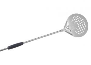 IC-26F-120 Stainless steel pizza peel ø 26 cm perforated handle 120 cm