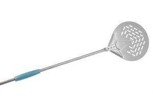 IE-23F-180 Stainless steel pizza peel ø 23 cm perforated handle 180 cm
