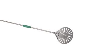IG-23F Gluten Free pizza peel, stainless ø 23 cm perforated handle 150 cm