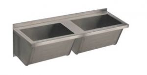 LX1830-DUP Lavapanni doppia vasca in acciaio inox  AISI 304 dim.1400x450x402 mm