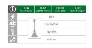 HLECB Lampada infrarossi colore rame diametro 270 mm Forcar