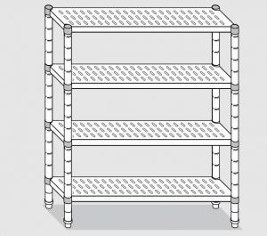 78206.10 Estante con 4 estantes perforados serie estándar 100x60x180h cm