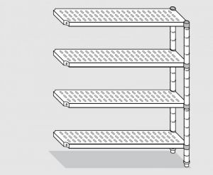 78823.07 Estante con 4 estantes perforados serie estándar 70x30x200h cm kit lateral