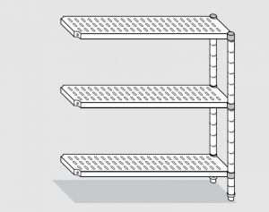78923.06 Estante con 3 estantes perforados serie estándar 60x30x150h cm kit lateral