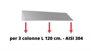 IN-699.40.12 Tetto inclinato per casellario in acciaio inox AISI 304 a 3 colonne L 120 cm.