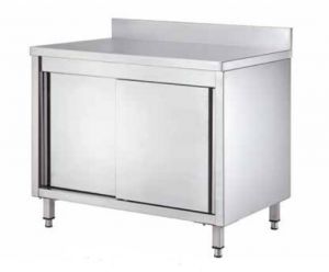 GDASR106A Table armoire avec portes coulissantes et dosseret 1000x600x950