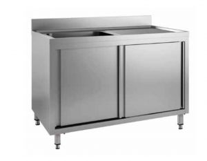 GDS147L1CS Cabinet sink with 1 bowl on the left dim. 1400 x 700 x 950h with drainer