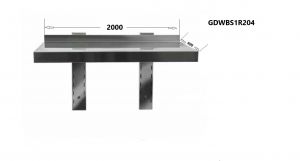 GDWBS1R204 Mensola in acciaio inox  2000x400x400 (H)