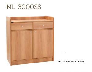 ML3000SSCA Meuble de service bas en bois 2 portes 2 tiroirs, couleur carbone