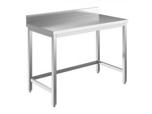 EUG2216-13 tavolo su gambe ECO cm 130x60x85h-piano con alzatina - telaio inferiore su 3 lati