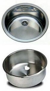 LV042/A round inset stainless steel sink diam. 420x180h recessed with waste