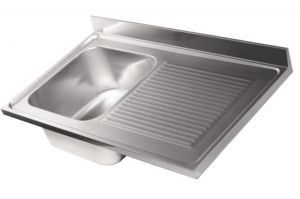 LV6007 Top sink Aisi304 stainless steel dim.1000X600 1 bowl 1 drainer on right