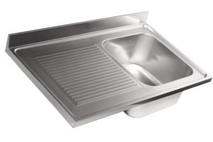 LV6016 Top sink Aisi304 stainless steel dim.1300X600 1 bowl 1 drainer left