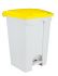 T101456 White Yellow Plastic pedal bin 45 liters (multiple 3 pcs)