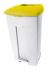 T102036 Mobile plastic pedal bin White Yellow 120 liters (multiple 3 pcs)
