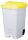 T102046 Mobile plastic pedal bin White Yellow 70 liters (Pack of 3 pieces)