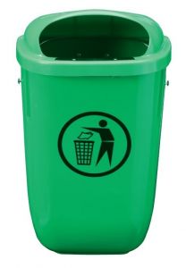 T102050 Green Polyethylene Litter bin 50 liters for outdoor areas