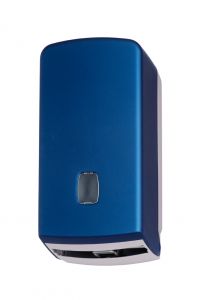T104056STBL Interfold or roll toilet tissue dispenser abs blue soft touch