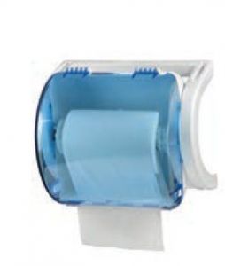 T705636 Distributeur de papier rouleau ABS transparent blanc-bleu
