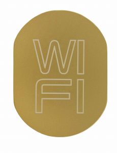 T719939 Plaque pictogramme aluminium doré WI FI