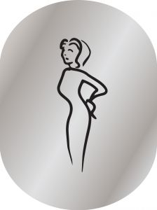 T709901 Placa pictograma aluminio satinado Baños Mujer