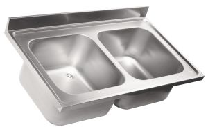 LV7007 Top 304 stainless steel sink dim.1000X700 2 bowls