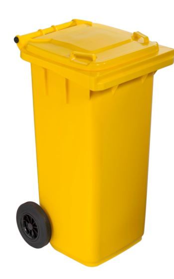 Bidone rifiuti giallo da esterno 120 litri