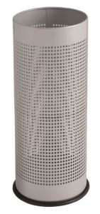 T775112 Porte-parapluie cylindrique perforé en metal gris