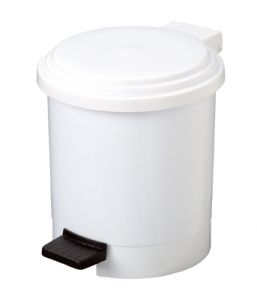T906506 White Plastic pedal bin 6 liters (Pack of 6 pieces)