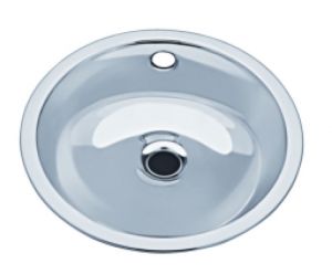 LX1150 Circular stainless steel wash basin, decentralized, 340x385x156 mm- SATIN -