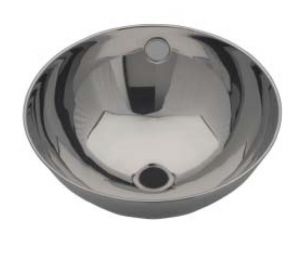 LX1200 Lavabo circular con borde enrollado en acero inoxidable 360X370X155 mm -LUCIDO-