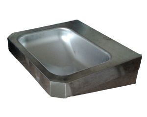 LX1360 Rectangular washbasin "Chigi" with stainless steel shelves 500x445x133 mm -SATINATO -