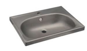 LX1380 Rectangular washbasin for stainless steel shelves 610x463X150 mm -SATINATO-
