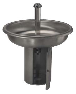 LX1590 Circular stainless steel washbasin with 6 support taps diam.1000x800 mm
