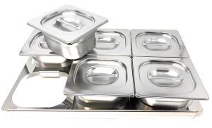 Cadre séparateur Gastronorm en acier inoxydable TIMGS16 1/1 pour 6 conteneurs GN 1/6