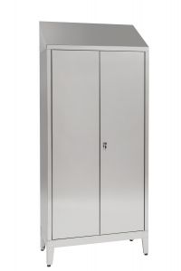 IN-694.02 2-door 2-seater stainless steel Aisi 304 2-door dressing cabinet with dirty / clean partition. 95X40X215H