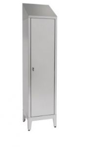 IN-S050.694.01 Aisi 304 Stainless Steel Dressing Room With Dirty / Clean Partition Cm. 50X50X215H