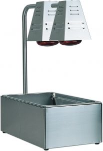 BI4719D Stainless steel GN container with 2 Infrared lamps 60x33x68h