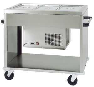 CAR2779 Stainless steel Refrigerated trolley  (+2°+10°C) 3 GN1/1 124x72x94h 