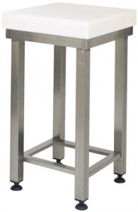 CCP8000 8cm polyethylene block with 40x40x88h stainless steel stool