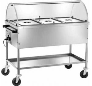 CT1760C Stainless steel bain-marie thermal trolley with cap 117x65x85h 
